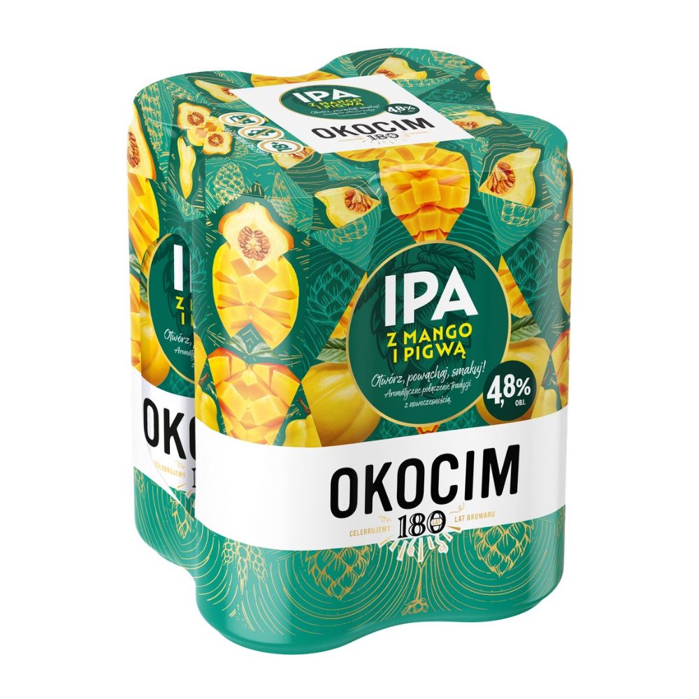 Piwo Okocim IPA Mango z pigwą 4,8% 500 ml 4-pak Puszka DRS