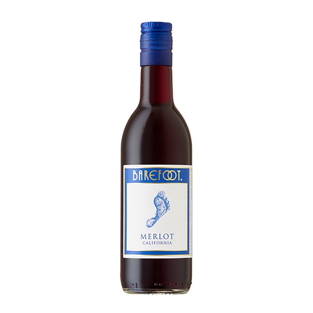 Wino Barefoot Merlot 13,5% czerwone półwytrawne 187 ml