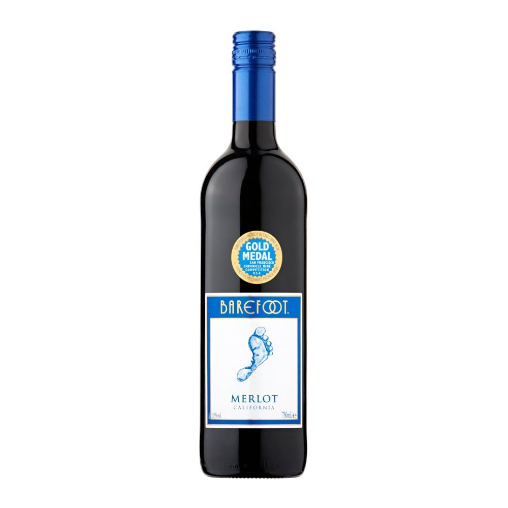 Wino Barefoot Merlot 13,5% czerwone półwytrawne 750 ml