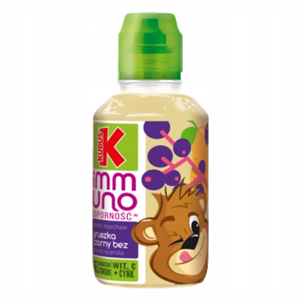Kubuś Immuno Odporność Sok jabłko marchew gruszka czarny bez banan acerola DRS 200 ml