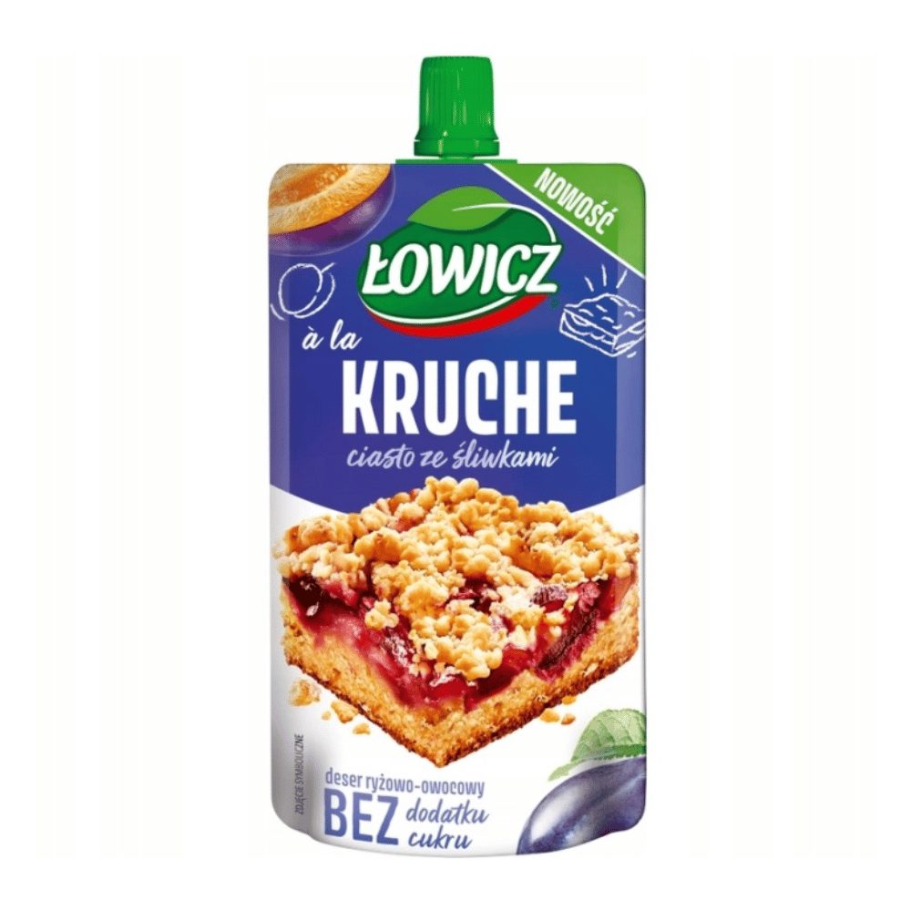 Łowicz Deser ryżowo-owocowy a'la kruche ciasto ze śliwkami 100 g