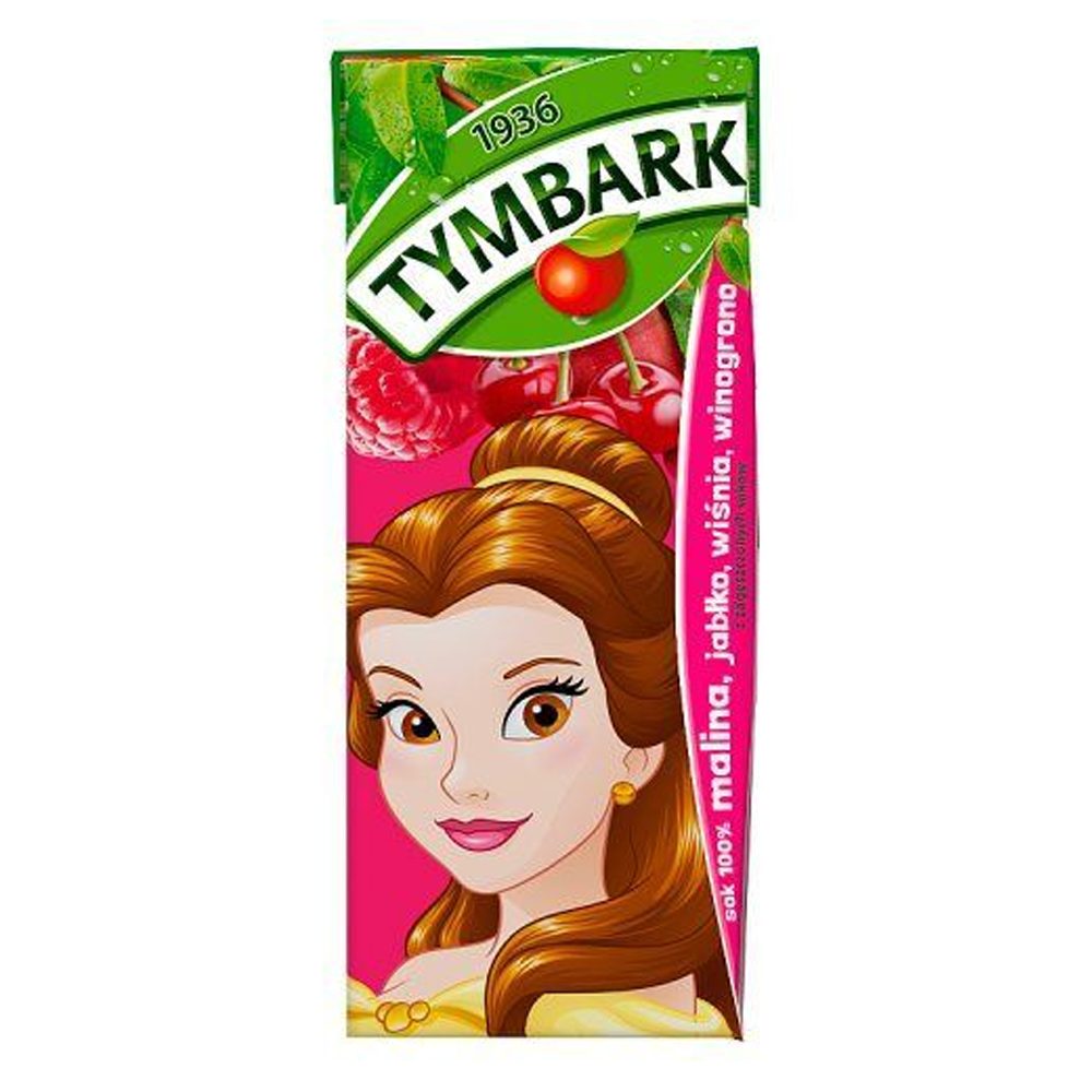 Napój Tymbark 100% Malina Jabłko Wiśnia Winogrono 200 ml